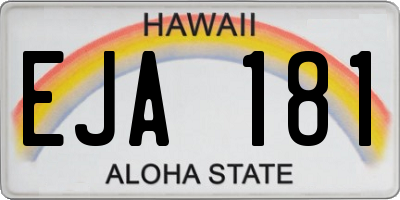 HI license plate EJA181