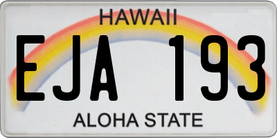 HI license plate EJA193