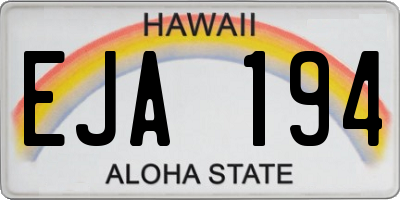 HI license plate EJA194