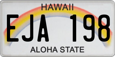 HI license plate EJA198
