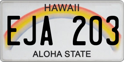 HI license plate EJA203
