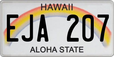 HI license plate EJA207