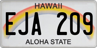 HI license plate EJA209