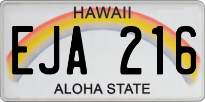 HI license plate EJA216