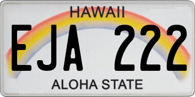 HI license plate EJA222