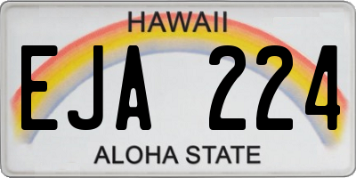 HI license plate EJA224