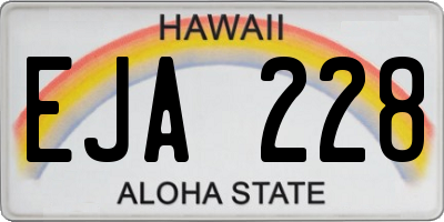 HI license plate EJA228