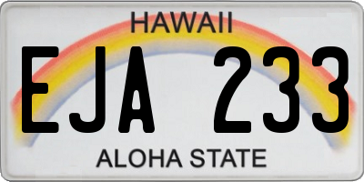 HI license plate EJA233