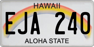 HI license plate EJA240
