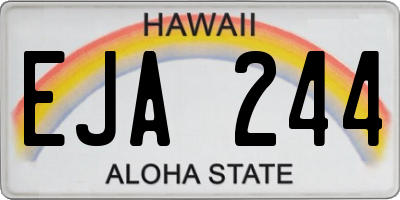 HI license plate EJA244