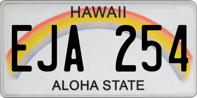 HI license plate EJA254