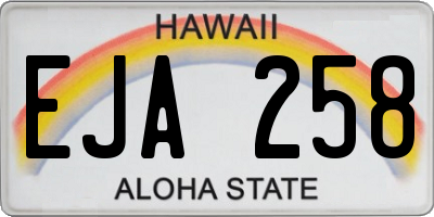 HI license plate EJA258