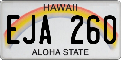 HI license plate EJA260