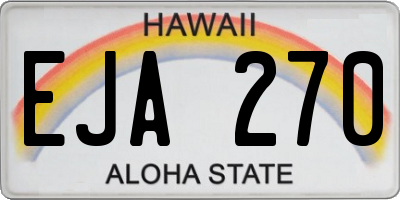 HI license plate EJA270
