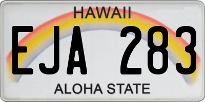 HI license plate EJA283