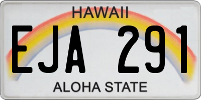 HI license plate EJA291