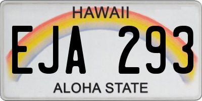 HI license plate EJA293