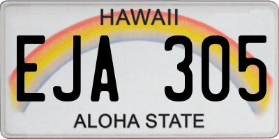 HI license plate EJA305