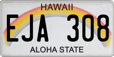 HI license plate EJA308