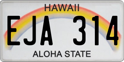 HI license plate EJA314