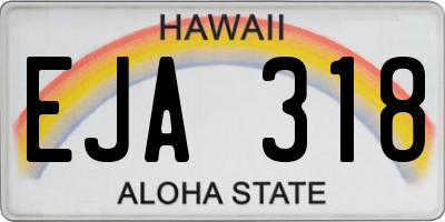 HI license plate EJA318