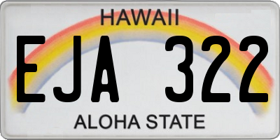 HI license plate EJA322