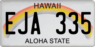 HI license plate EJA335