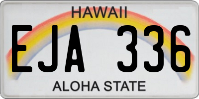 HI license plate EJA336