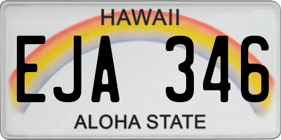 HI license plate EJA346