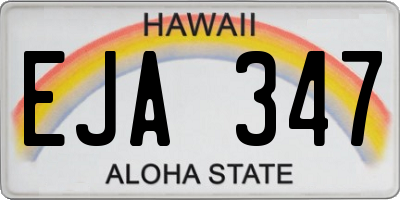 HI license plate EJA347