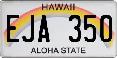 HI license plate EJA350