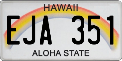 HI license plate EJA351
