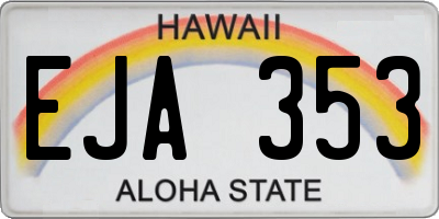 HI license plate EJA353