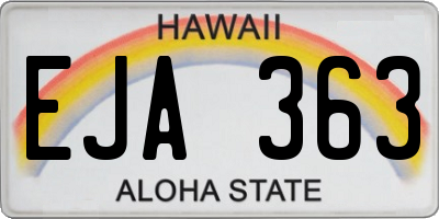 HI license plate EJA363