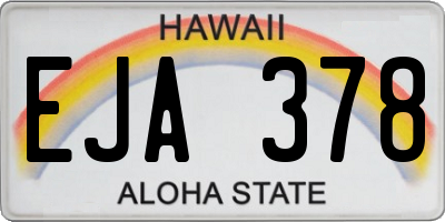 HI license plate EJA378