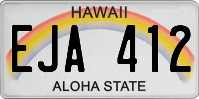 HI license plate EJA412