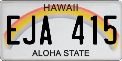 HI license plate EJA415