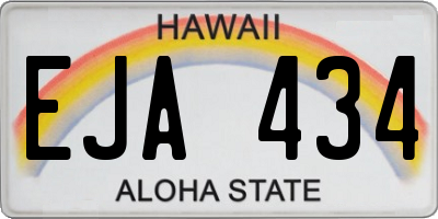 HI license plate EJA434