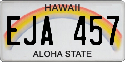 HI license plate EJA457
