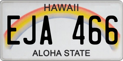 HI license plate EJA466