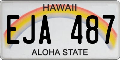 HI license plate EJA487