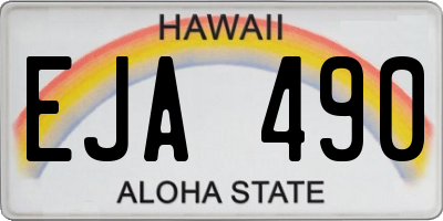 HI license plate EJA490