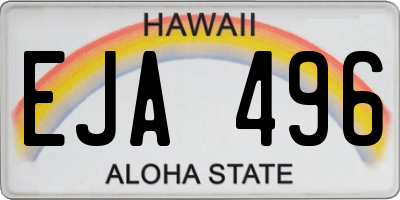 HI license plate EJA496