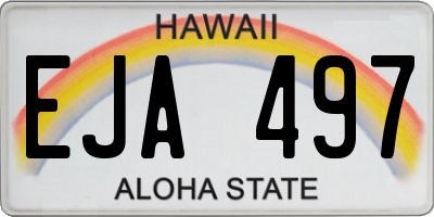 HI license plate EJA497
