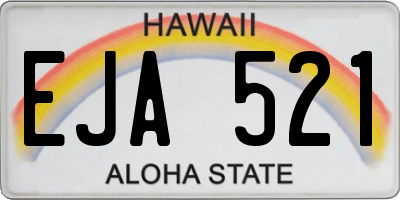HI license plate EJA521