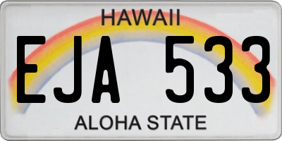 HI license plate EJA533