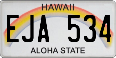 HI license plate EJA534
