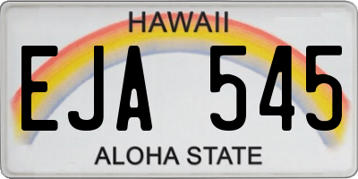 HI license plate EJA545