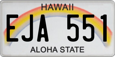 HI license plate EJA551
