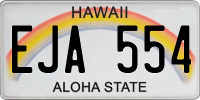 HI license plate EJA554